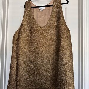 H&M Sleeveless Boxy Mini Dress in Brown Tan